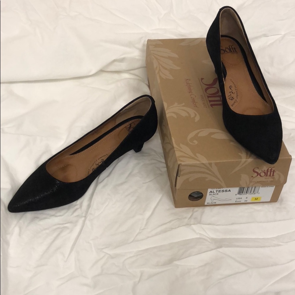Sofft Altessa Black 8 M 39 kitten heels